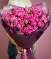 27 малиновых кустовых пионовидных роз 27 малиновых кустовых пионовидных роз